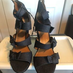 Denim heels